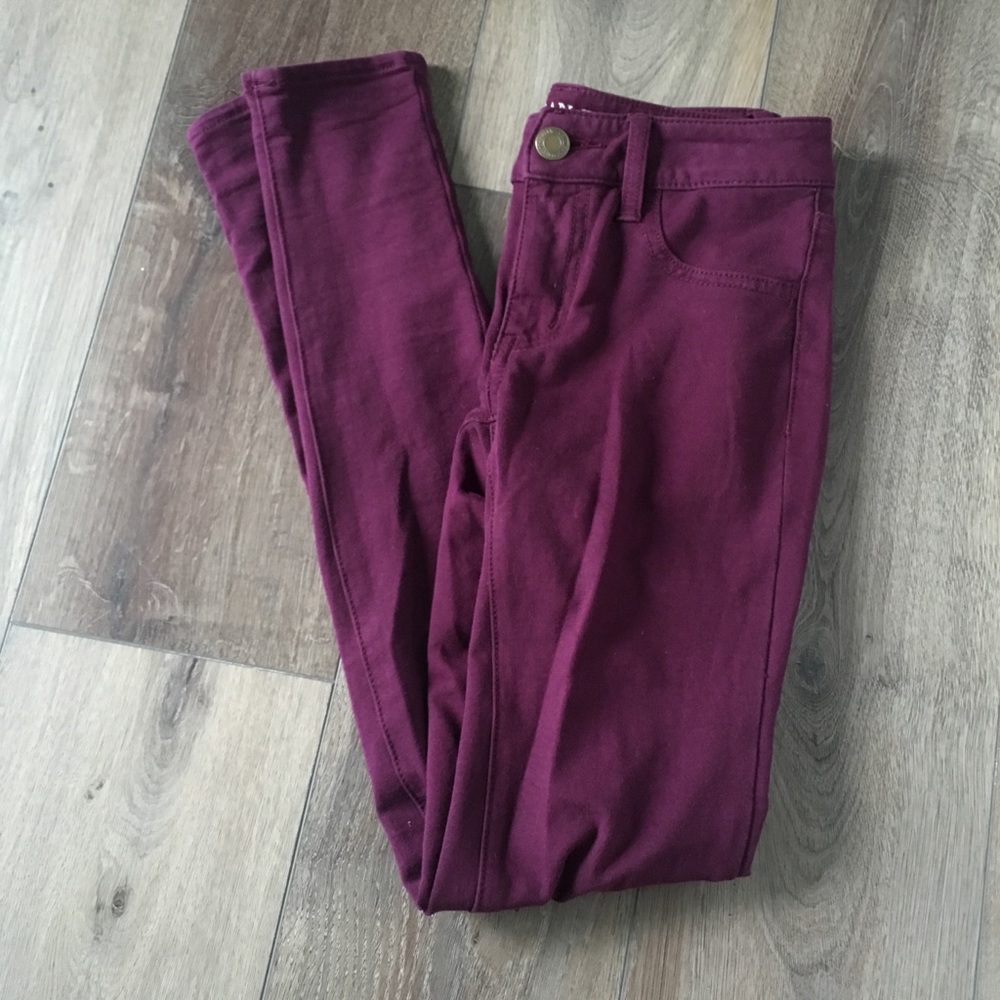 Maroon super stretch jeggings